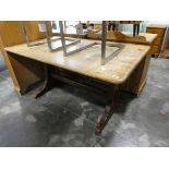 Early 20th Century pine refectory type dining table with planked surface