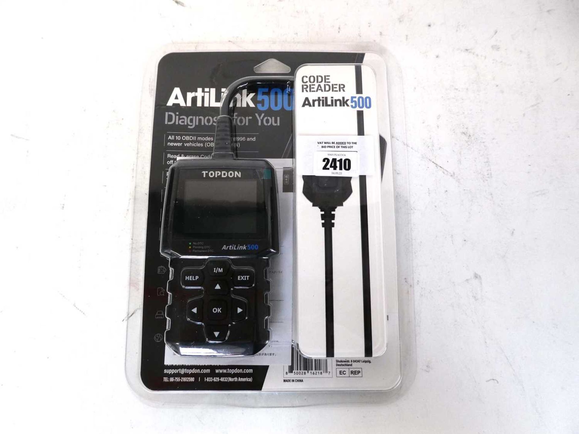 +VAT TOPDON Artilink 500 code reader, packaged