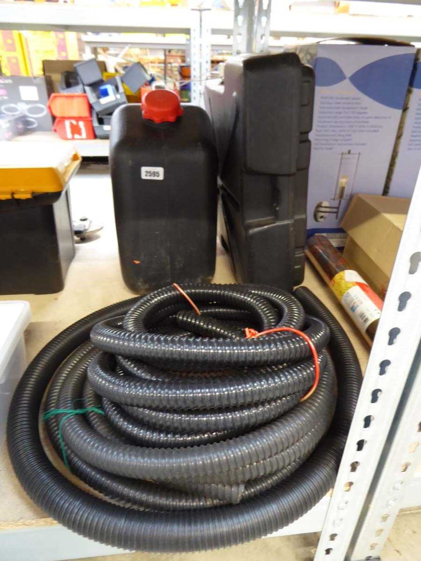 2 motorhome waste water containers and waste hose