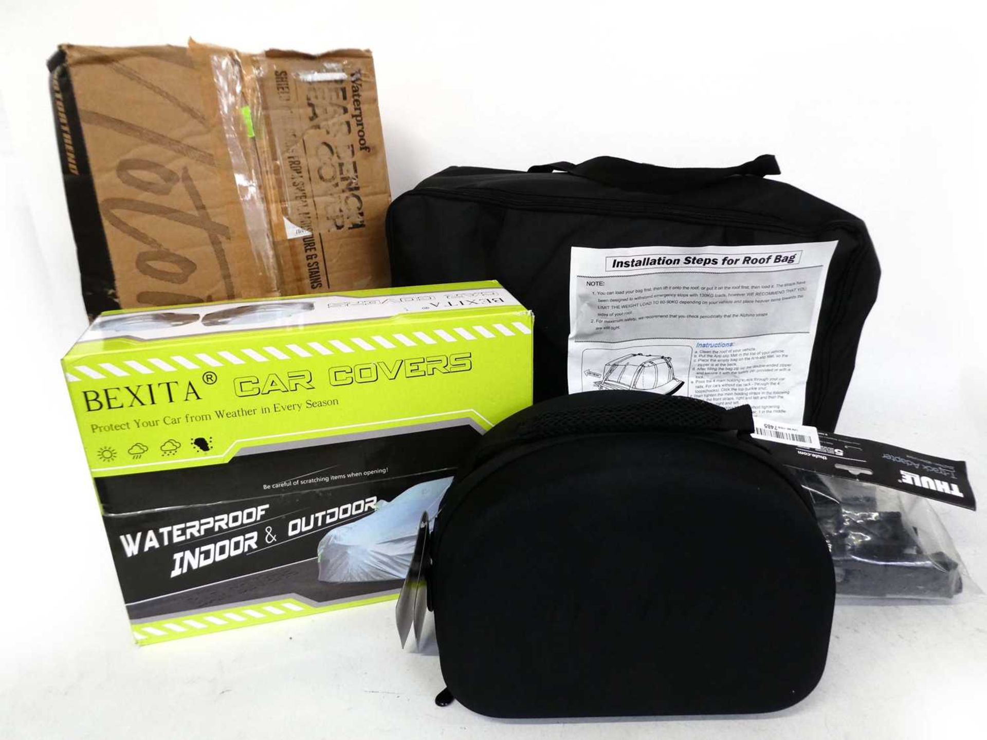 +VAT Car roof bag in canvas carry case, boxed Bexita car cover, waterproof rear seat covers, trend