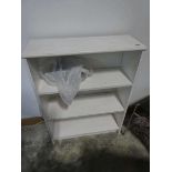 Small modern white open front bookcase