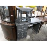 Dark grey painted dressing unit of 4 drawers and matching grey painted nest of 3 coffee tables