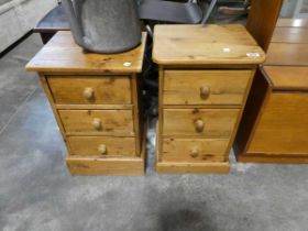 2 similar pine 3 drawer bedsides