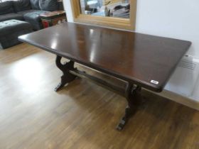 Dark oak refectory type dining table