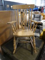 Beech grained rocking chair