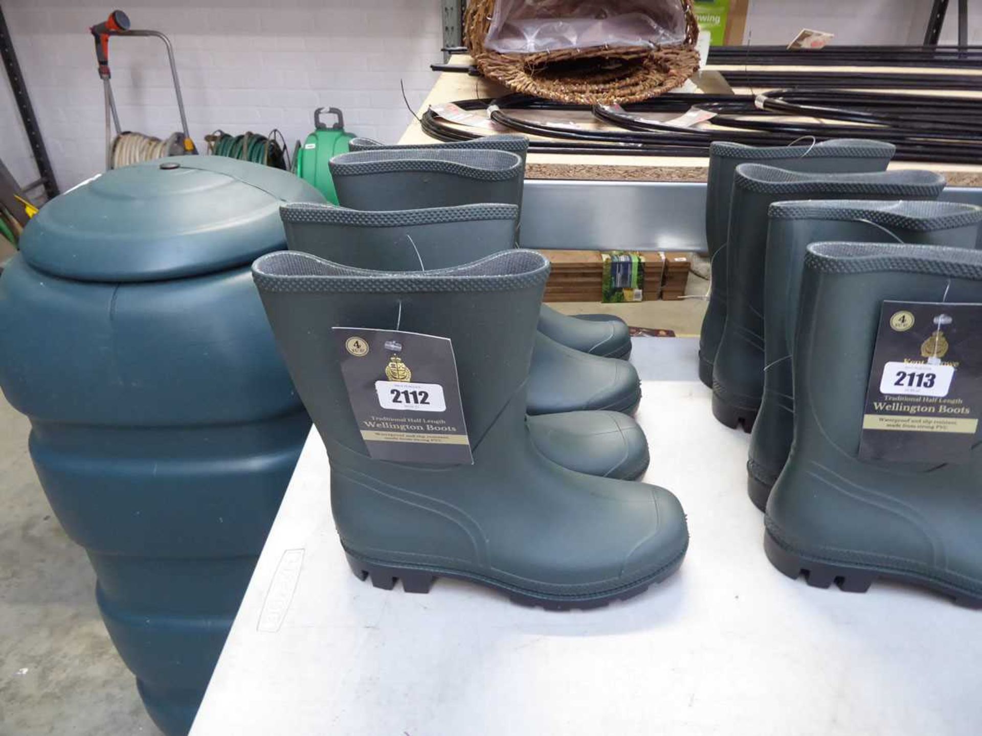 2 pairs of Kent & Stowe traditional half length Wellington boots (size 4)