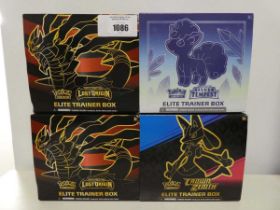 +VAT 4 Pokémon elite trainer boxes incl. 2x Sword & Shield Lost Origin, 1x Sword & Shield Silver