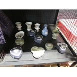 Cage containing various Wedgwood Jasperware pottery and china