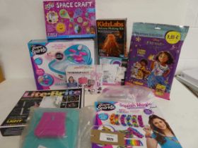 +VAT Quantity of toys and games incl. Shimmer 'n Sparkle massaging foot spa, KidzLabs volcano making