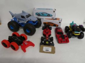 +VAT Quantity of remote control toys incl. 2 Lamborghinis, Audi R8 GT, F1 type car and 3 monster