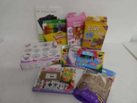 +VAT Selection of colouring and arts and crafts incl. Crayola, glitter pens, kinetic sand, Hello