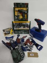 +VAT Collection of power tool and tool set toys incl. Bosch drills and Bosch toolbox with