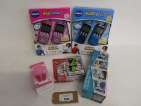 +VAT 2 Vtech KidiGear walkie talkies (1 pink set and 1 blue set), set of pink Kearui walkie talkies,