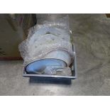 2 crates containing various chinaware by Royal Grafton and 7" digital photo frame etc.