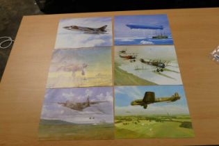 Wallet containing six unframed aviation prints