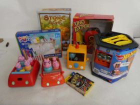 +VAT Various toys and games incl. Uno Extreme!, Stone Age, Number Blocks, Hot Wheels set, Peppa