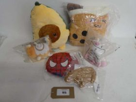 +VAT Collection of plush toys incl. Spider-Man, capybara, unicorn, cinnamon roll cat, avocado, etc.