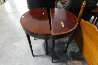 Mahogany demilune side table