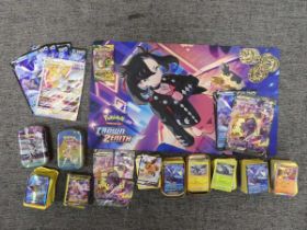 +VAT Large quantity of Pokémon TCG items incl. Morpeko V-Union playmat, large card and 4 part