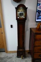 Dark oak cased long case clock, the face marked Whittington, Westminster, W.R. Bullen, 29 London St.