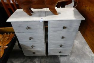 Modern pair of ash effect 4 drawer bedsides