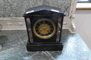 Slate cased mantle clock, the movement stamped 6805