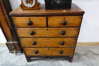 Dark oak chest of 2 over 3 drawers