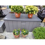 +VAT Lifetime 2 tone grey garden storage chest with lift lid