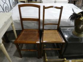 Pair of cane seated mahogany chairs