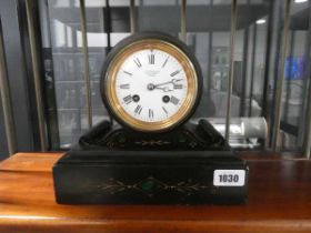 Slate cased mantle clock by JW Benson, Ludgate Hill, London