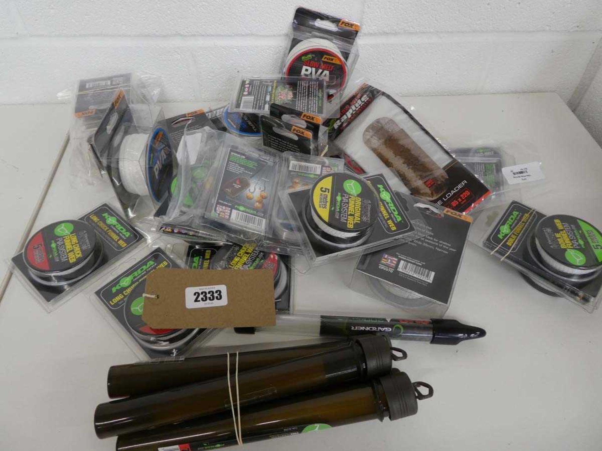 Quantity of Korda and Fox PVA refill bags and accessories