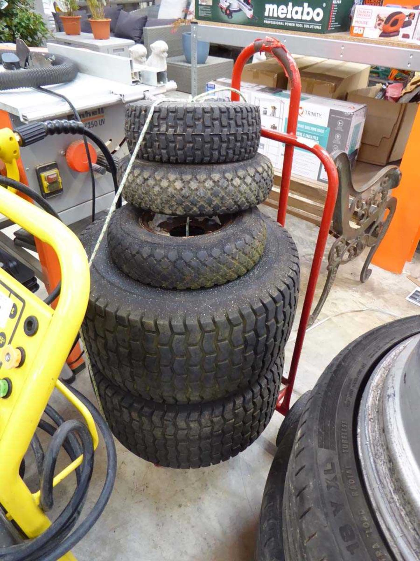 Qty of mixed size spare wheels
