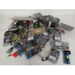 Quantity of fishing accessories incl. swing feeders, floats, shot weights, etc.