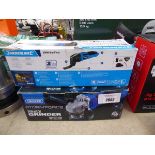 +VAT Boxed Draper 230V 115mm angle grinder with boxed Silverline 300W multitool