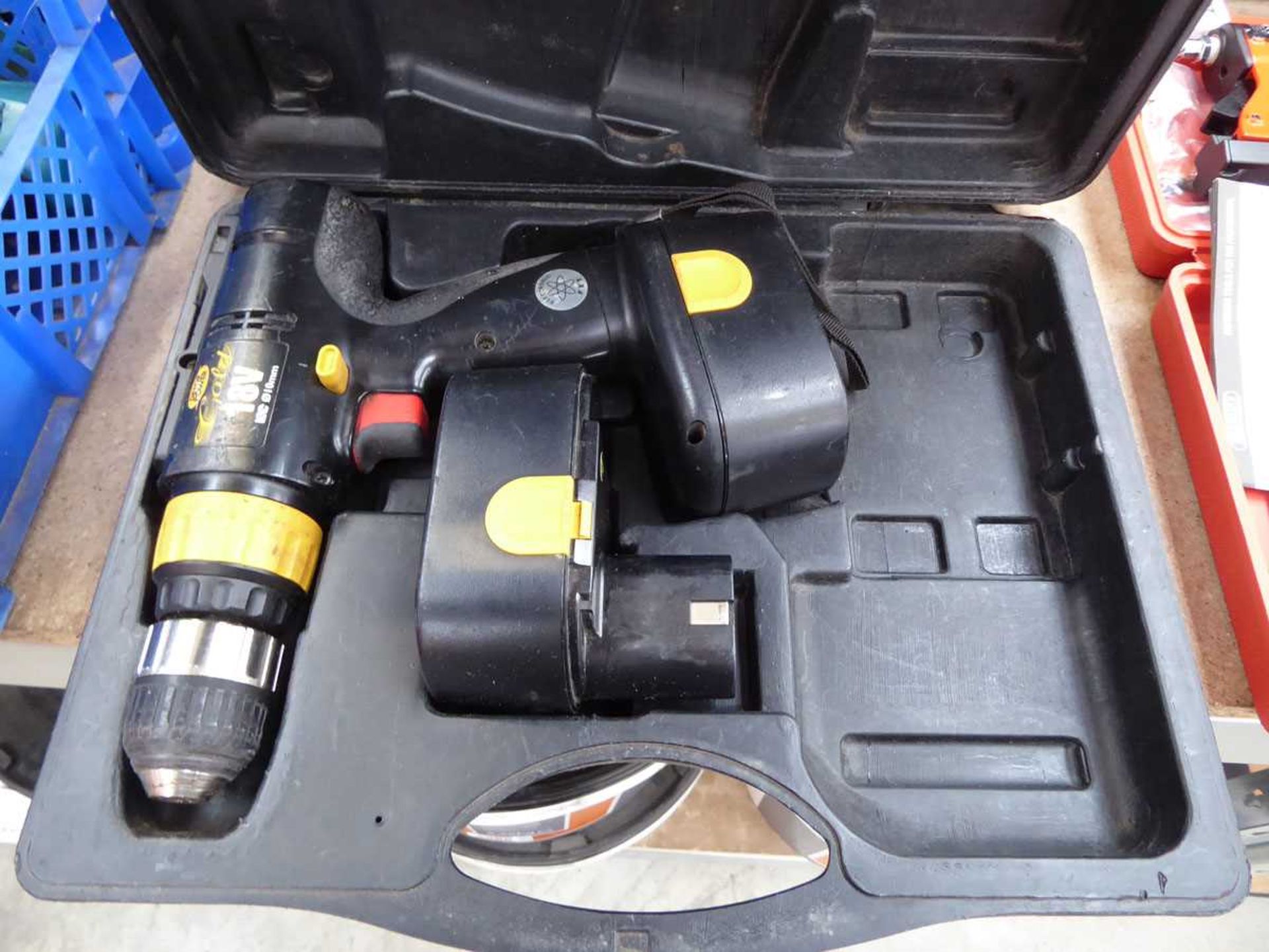 Cased DeWalt drill (no battery) with charger plus cased drill with 2 batteries (no charger) - Image 3 of 3
