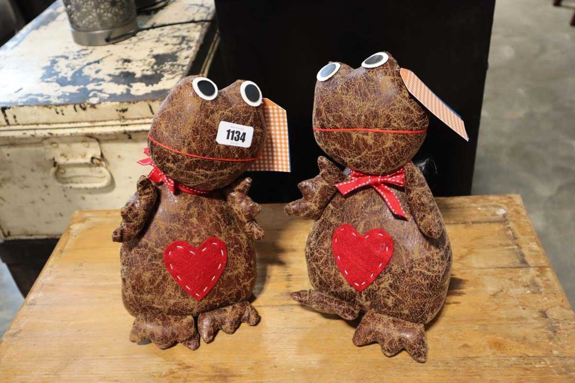 Pair of Franklin leather door stops