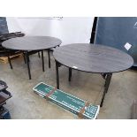 +VAT 4 grey and black wood effect topped semi circular folding banquet tables