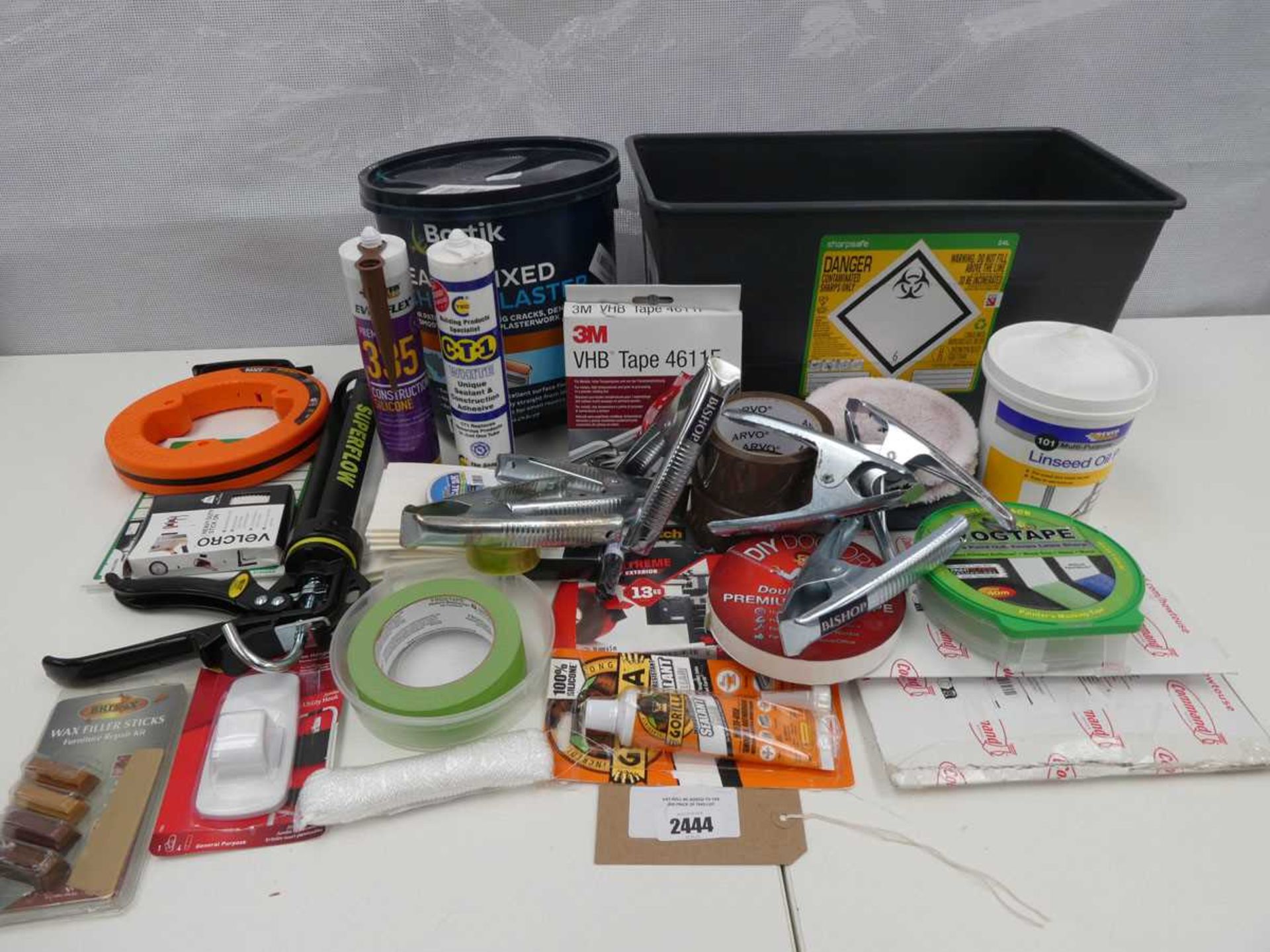 +VAT Quantity of mixed items incl. 10kg tub of Bostik ready mix patching plaster, scuttle,