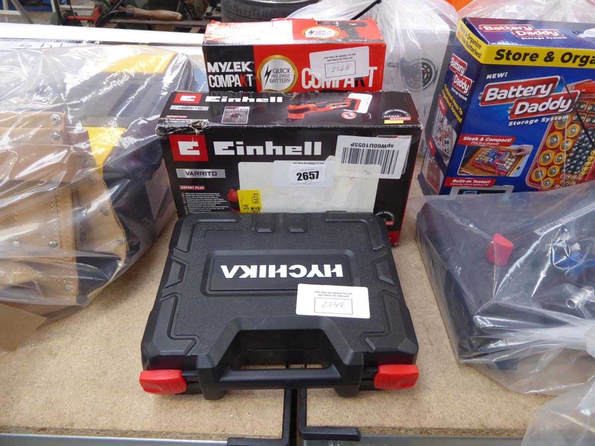 +VAT Boxed Einhell cordless multi function tool, cased cordless Hychika screwdriver and Compakt - Image 2 of 2