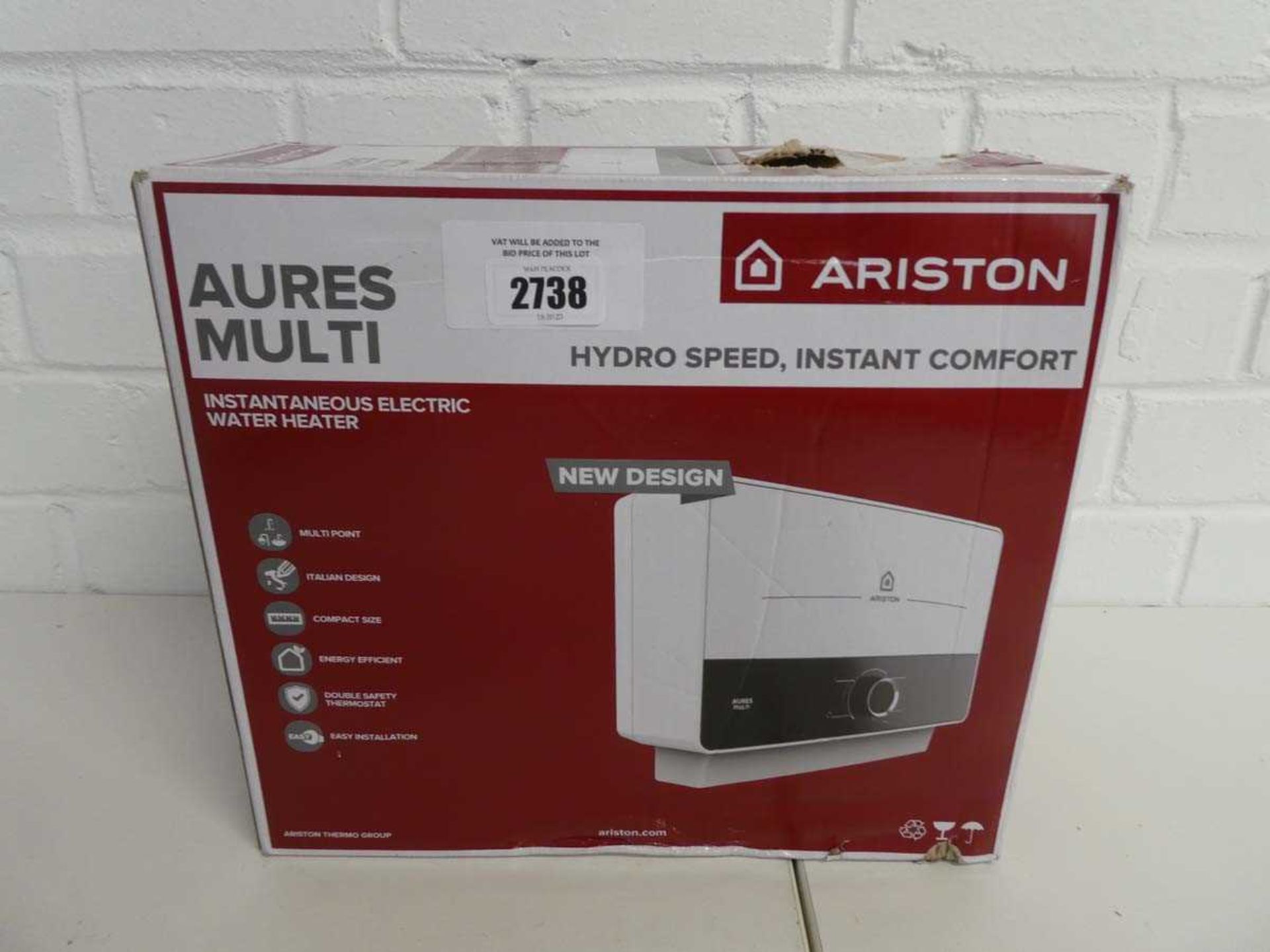 +VAT Boxed Ariston Instantaneous electric water heater