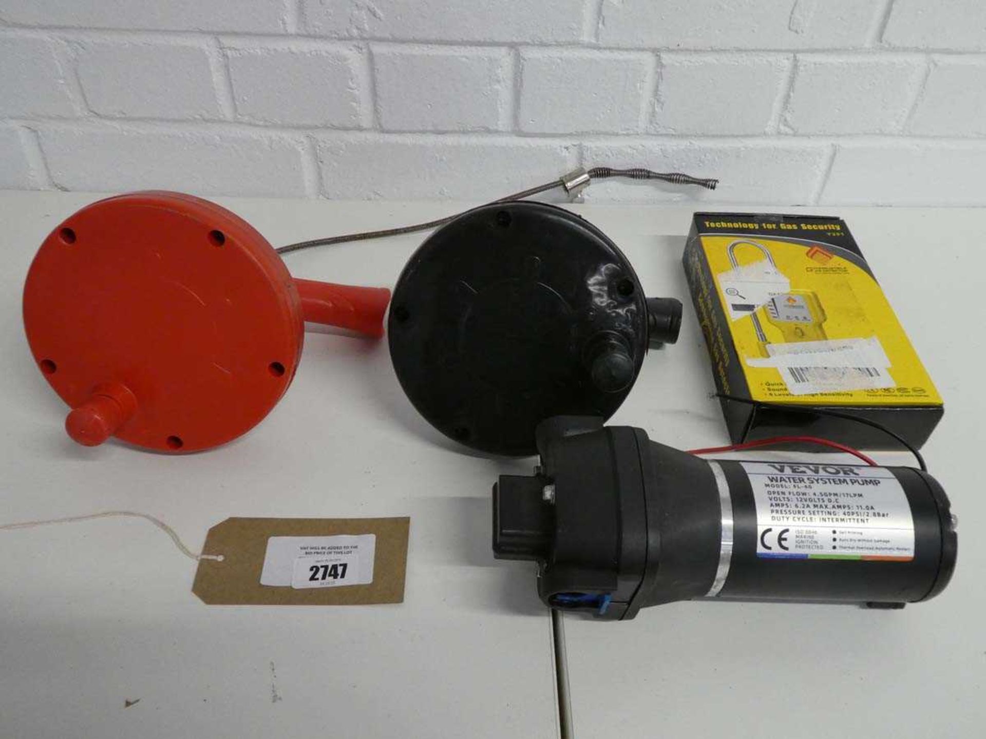 +VAT Vevor water system pump with boxed combustible gas detector and 2 drain augers