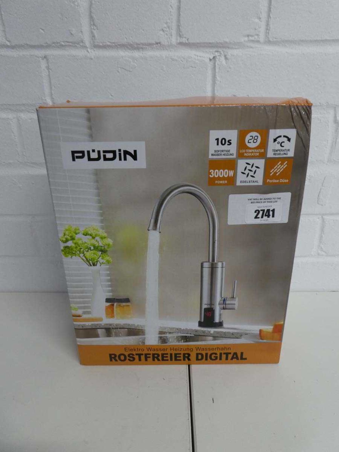 +VAT Boxed Pudin electric hot and cold water tap