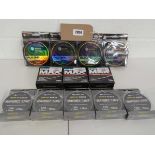 12 spools of line incl. 4 spools of Guru pulse line with 3lb and 5lb breaking strains, 3 spools of