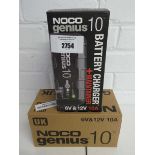 +VAT Boxed NOCO Genius 10 UK 6V and 12V battery charger and maintainer with box