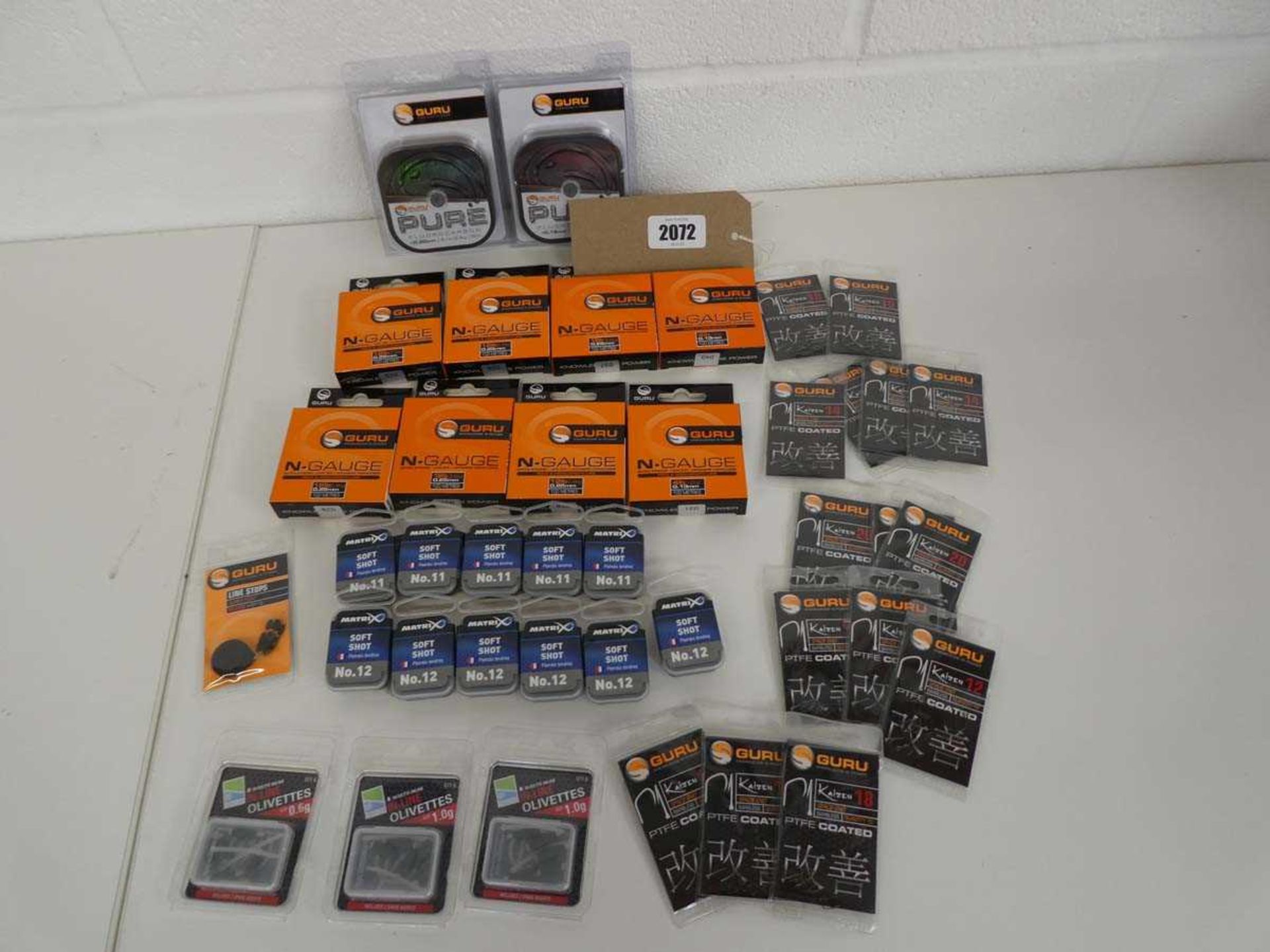 Quantity of Korda Guru / Matri / Preston Innovations fishing accessories to include various hooks,