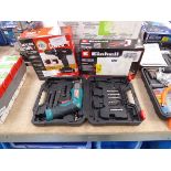 +VAT Boxed Einhell cordless multi function tool, cased cordless Hychika screwdriver and Compakt