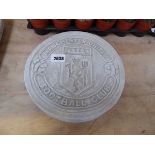 Manchester United football club concrete wall plaque