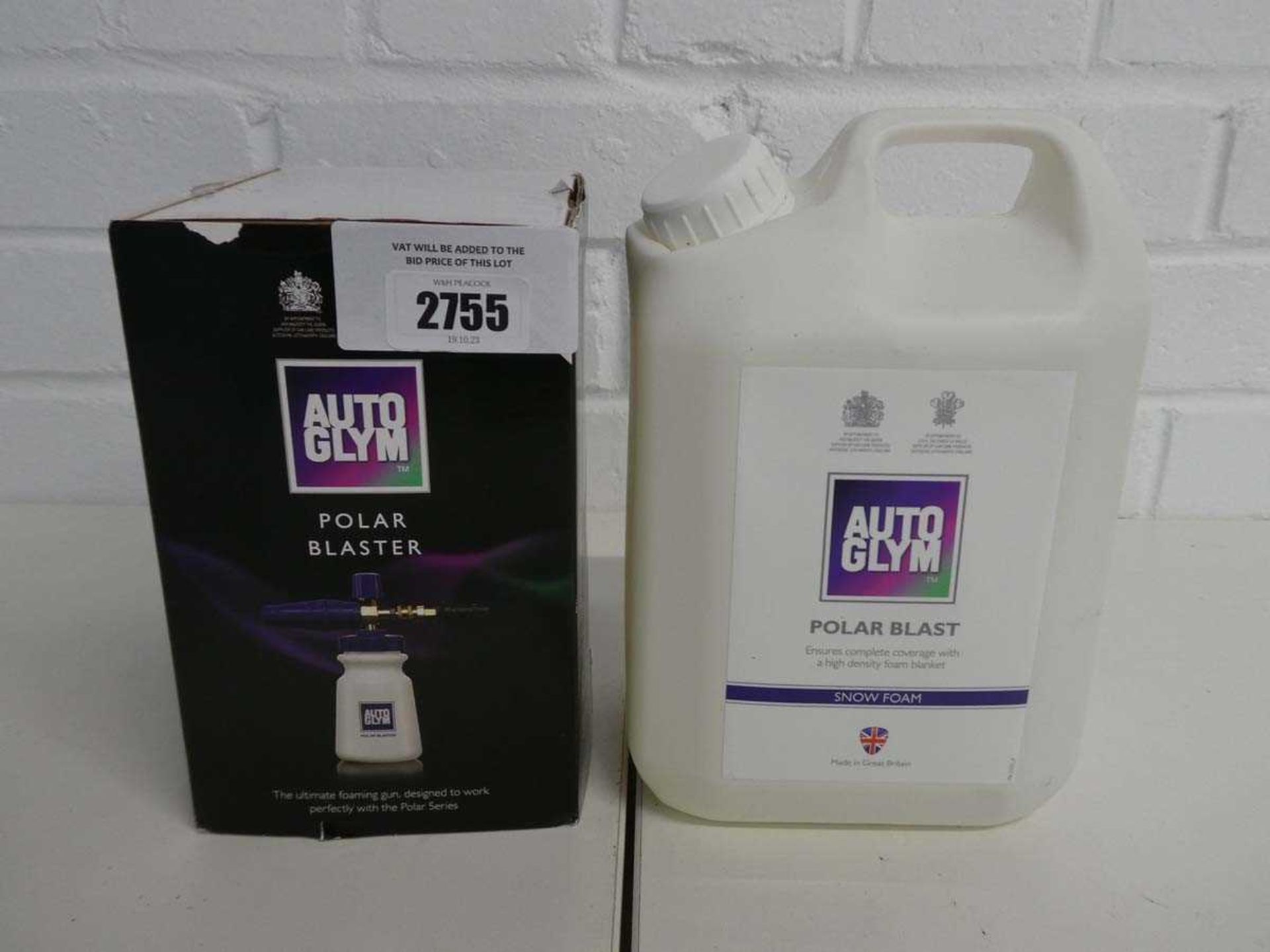 +VAT Boxed Auto Glym polar blaster with 2.5L tub of polar blast snow foam