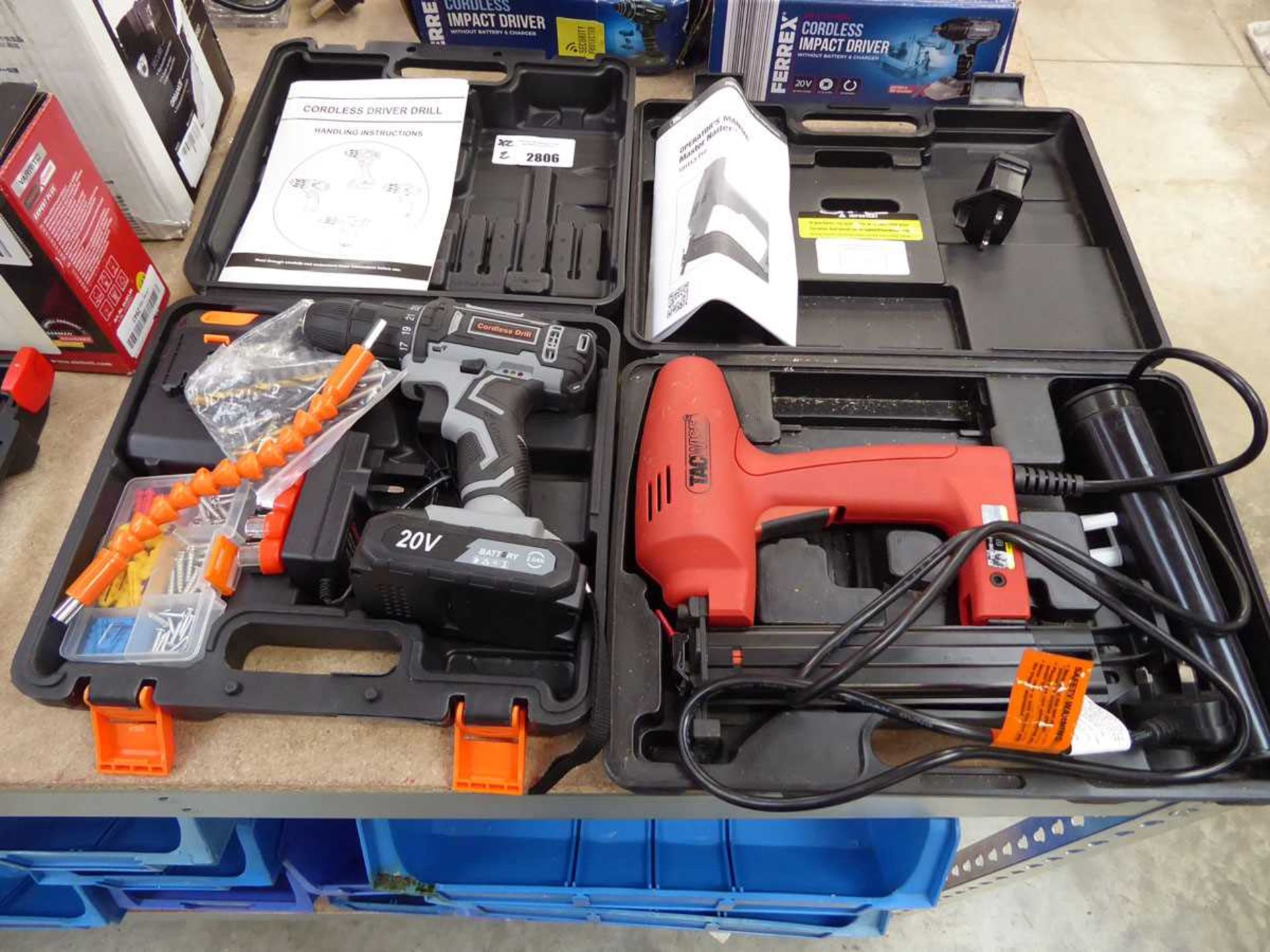 +VAT 20V cordless drill with Tacwise Master nailer