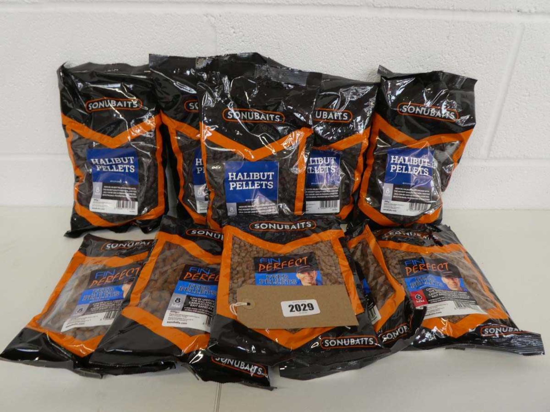 10 bags of Sonubaits pellets incl. halibut pellets and fin perfect feed pellets